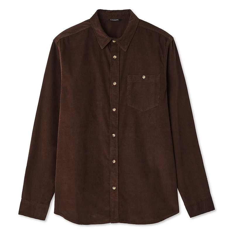Chemise en velours côtelé George pour hommes Tailles P-2XL