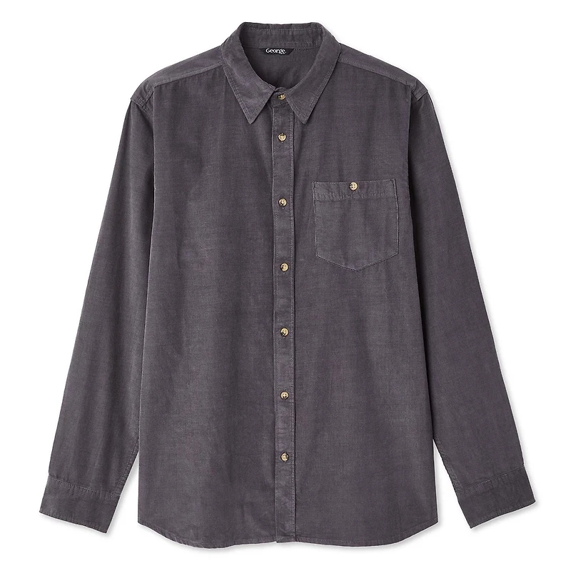 Chemise en velours côtelé George pour hommes Tailles P-2XL