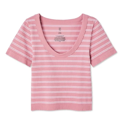 No Boundaries Women's Seamless Short Sleeve Tee