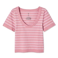 No Boundaries Women's Seamless Short Sleeve Tee