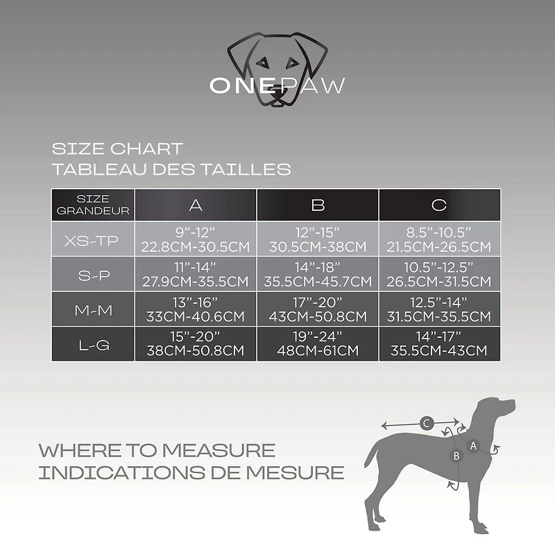 One Paw, Dog Harness with Bonded Mesh and Reflective Stitching, Multiple sizes colour, Paw