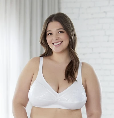 Bestform 9706233 Floral Trim Wireless Cotton Bra with Lightly-Lined Cups