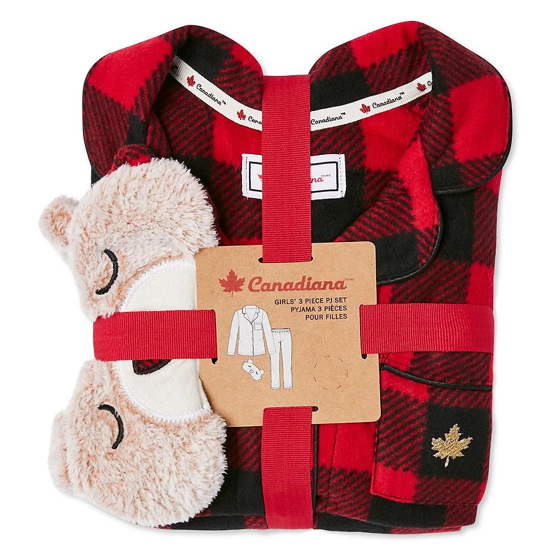 Pyjama 3 pièces en micropolaire Canadiana pour filles