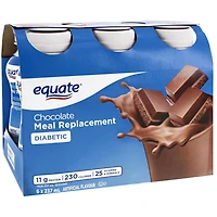 Equate Diabetic Chocolate Meal Replacement, 6 x 237 mL
