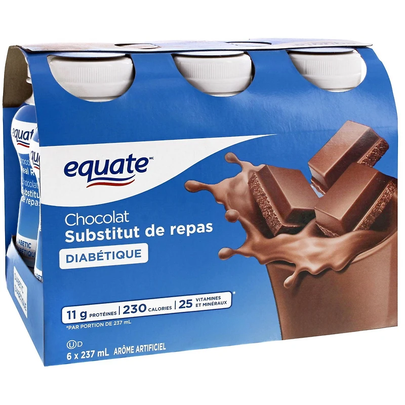 Substitut de repas diabétique au chocolat Equate