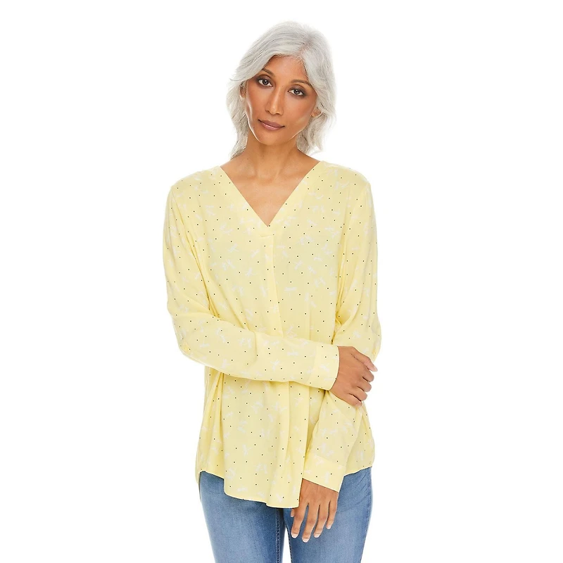 Chemisier imprimé à manches roulées avec attache boutonnée Penmans pour femmes