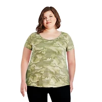 T-shirt à manches courtes avec encolure en V George Plus pour femmes