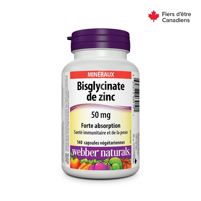 Webber Naturals® Bisglycinate de zinc 50 Mg