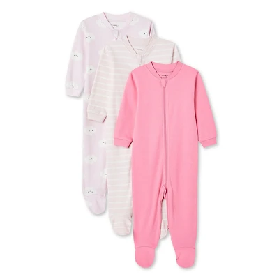 Lot de 3 grenouillères George pour bébés filles