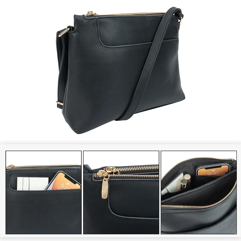 Time And Tru Multi Compartment Flap Crossbody, Multi-Compartment Crossbody.