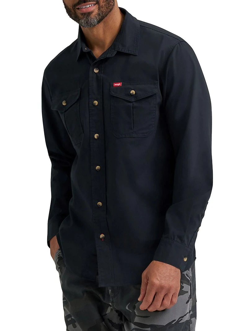 Wrangler Men's Solid Foundation Shirt, Shirt
