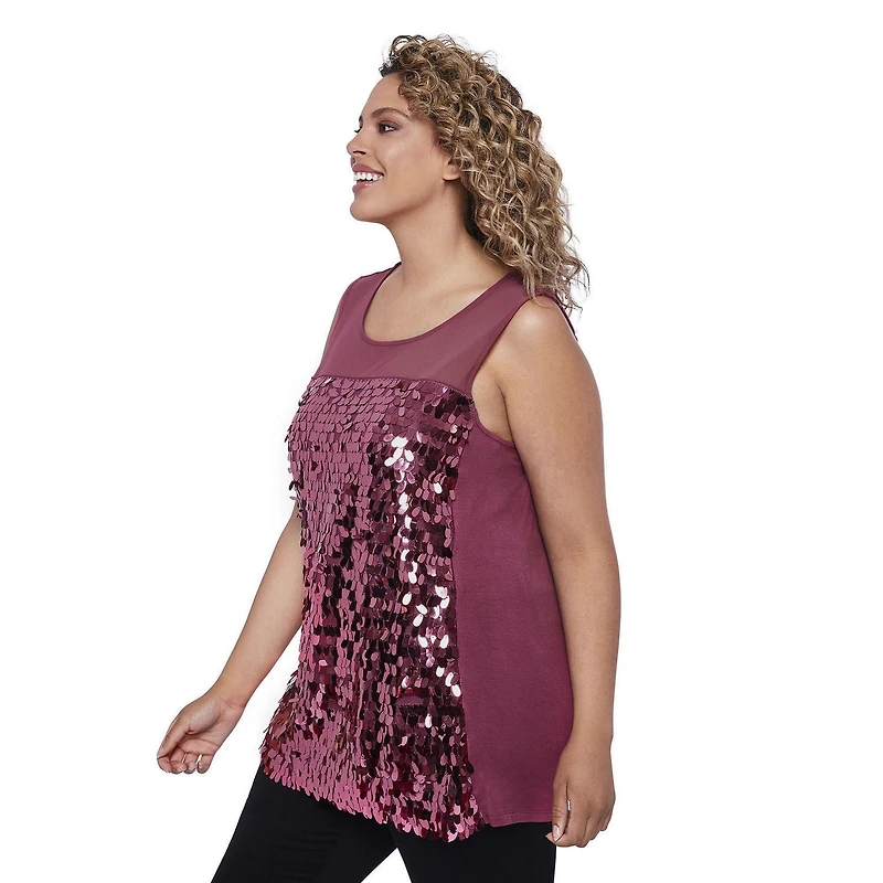 George Plus Women's Mesh Sequin Tank