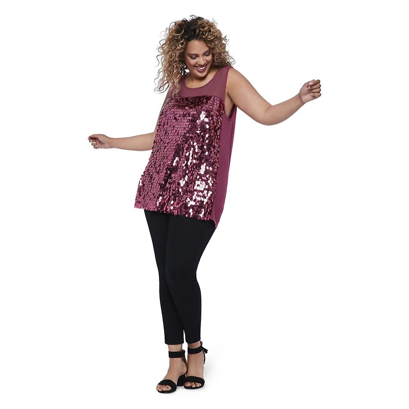 George Plus Women's Mesh Sequin Tank