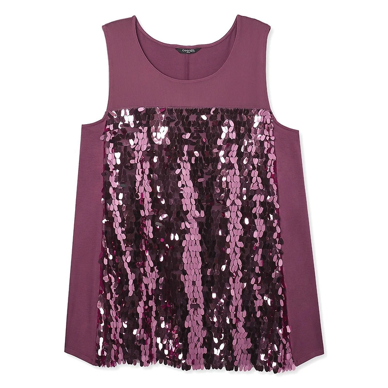 George Plus Women's Mesh Sequin Tank
