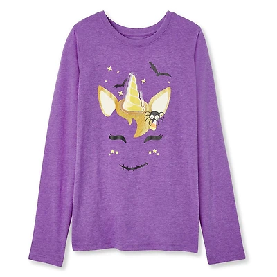 George Girls' Printed Halloween Pullover with Light-Up Patch