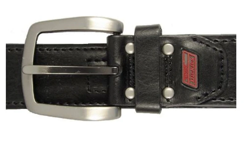 Ceinture noire en cuir industriel renforcé Genuine Dickies pour hommes de 38 mm