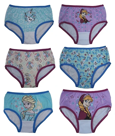 Disney Frozen Knit underwear 6 Pack Kids Girls, Sizes 2T to 8