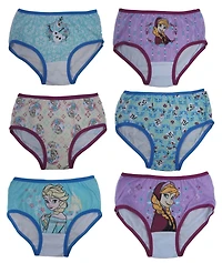 Paquet de 6 culottes Frozen de Disney pour filles Tailles 2T à 8