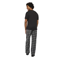 George Men's Short Sleeve Tee and Microfleece Pant 2-Piece PJ Set