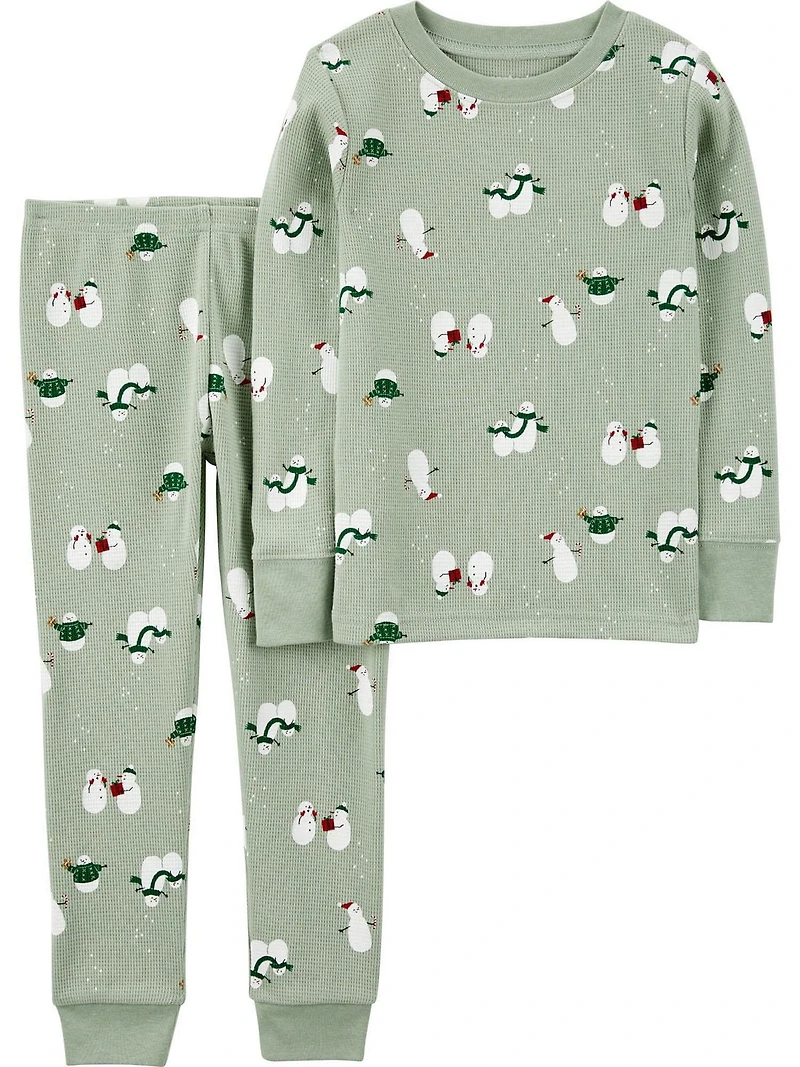 Carter's Child of Mine Toddler Neutral Snowman 2-Piece Pajama Set Sizes 12M-5T, 12 Months - 5T