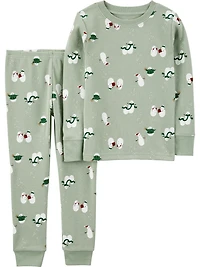 Carter's Child of Mine Toddler Neutral Snowman 2-Piece Pajama Set Sizes 12M-5T, 12 Months - 5T