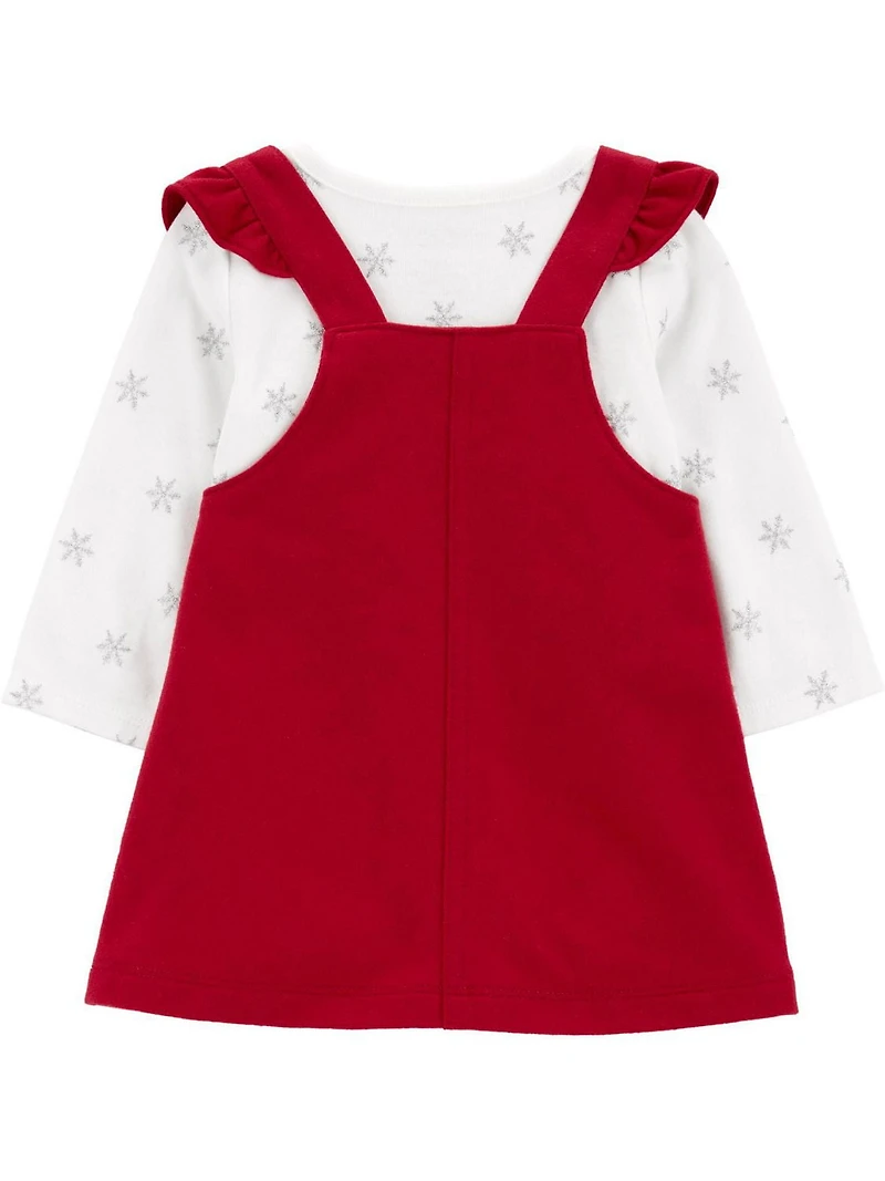Carter's Child of Mine Baby Girls' Reindeer Jumper Dress Set Sizes Newborn-6/9M