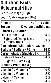 Great Value Cheese Jalapeno Smokie Sausage, 175 g
