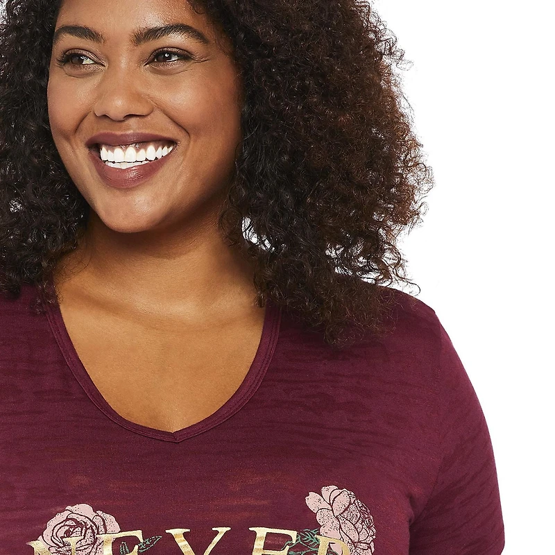 George Plus Women's Burnout Tee with Screen Print