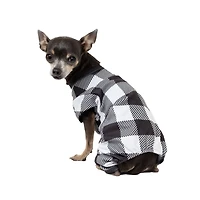 Vibrant Life Pyjama de vacances à carreaux pour animaux de compagnie – Pyjama pour chien et chat – Noir et blanc