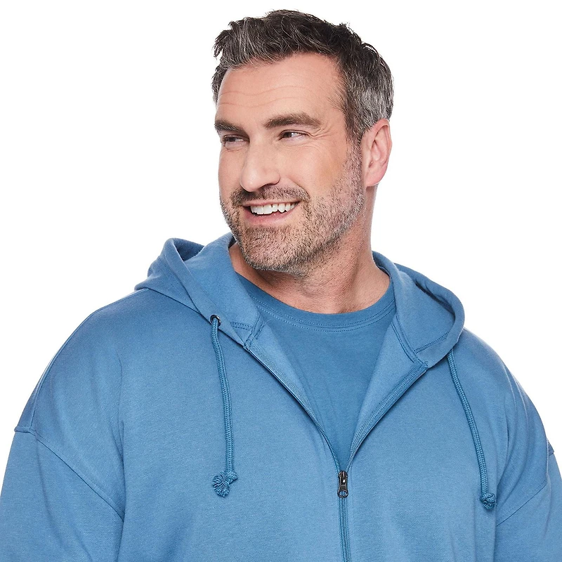 Haut à capuchon zippé sur la longueur George Plus pour hommes