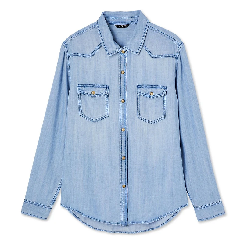 George Women's Denim Shirt, Sizes XS-XXL
