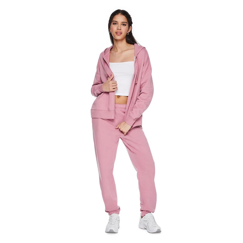 No Boundaries Women's Oversized Fleece Zip-Up Hoodie, Sizes XXS-XXL