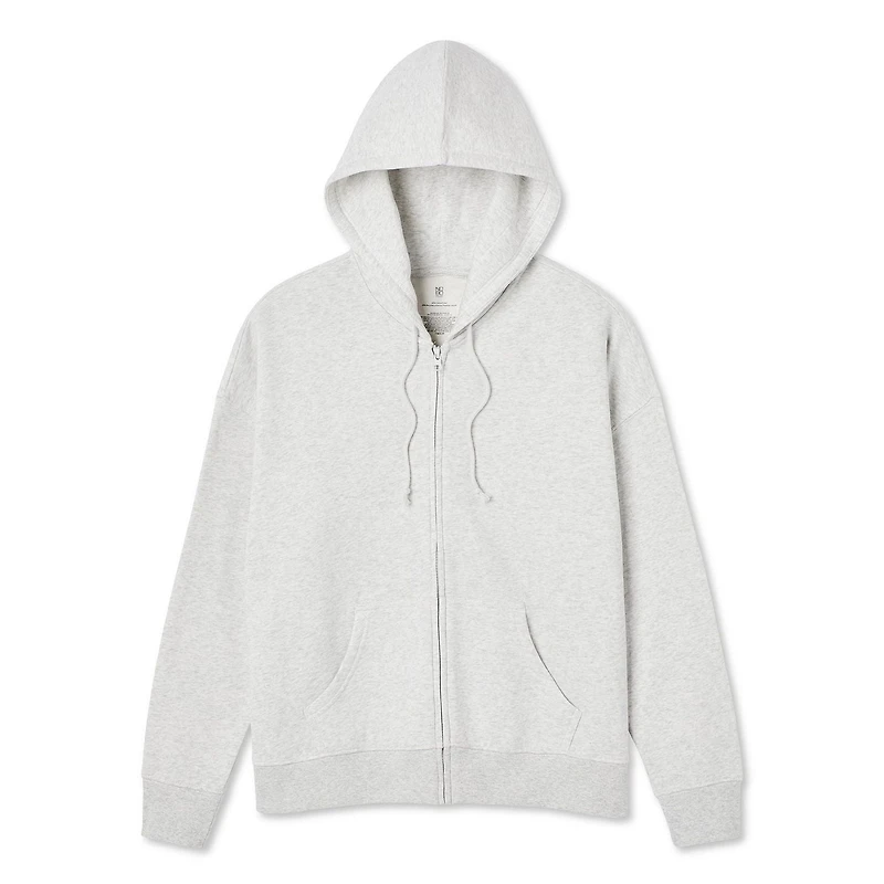 Haut à capuchon zippé en molleton surdimensionné No Boundaries pour femmes Tailles TTP-TTG