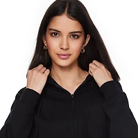 Haut à capuchon zippé en molleton surdimensionné No Boundaries pour femmes Tailles TTP-TTG