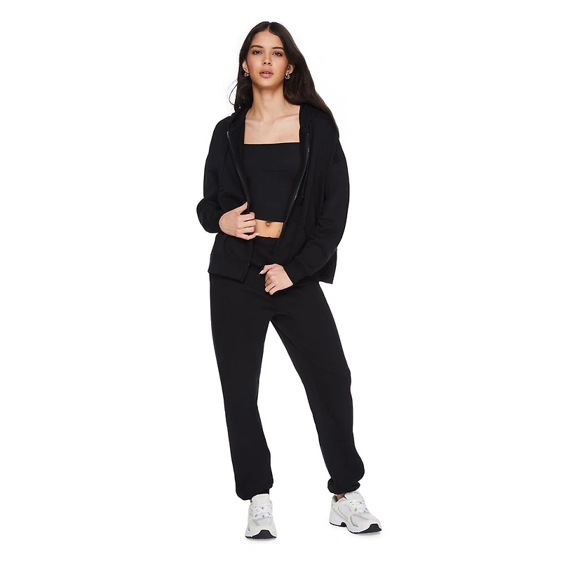 Haut à capuchon zippé en molleton surdimensionné No Boundaries pour femmes Tailles TTP-TTG