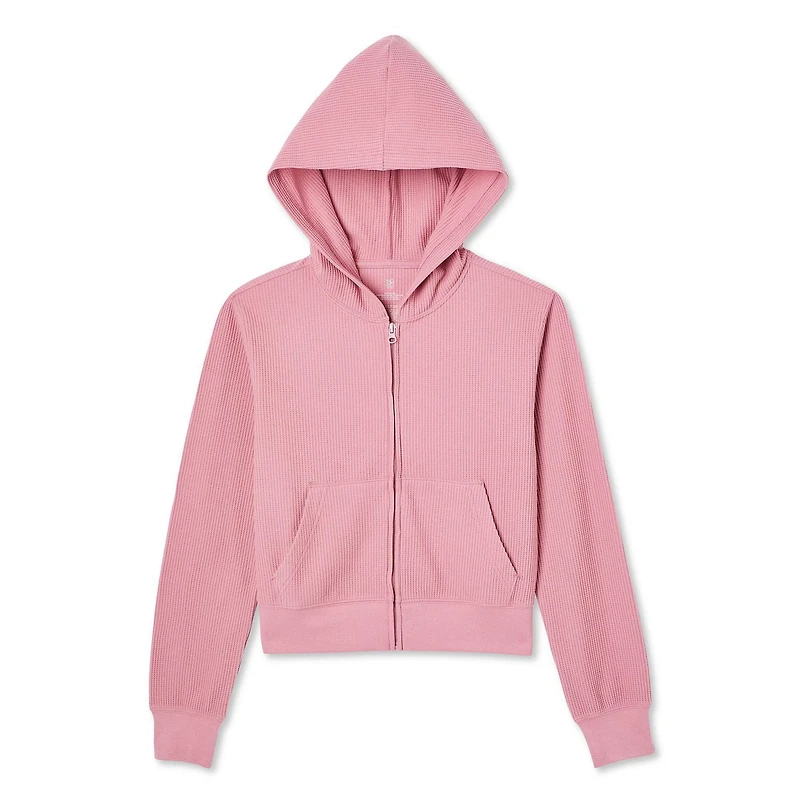 No Boundaries Women's Waffle Hoodie, Sizes XS-XXL
