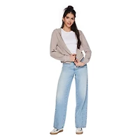 Haut à capuchon en tricot gaufré No Boundaries pour femmes