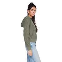 Haut à capuchon en tricot gaufré No Boundaries pour femmes