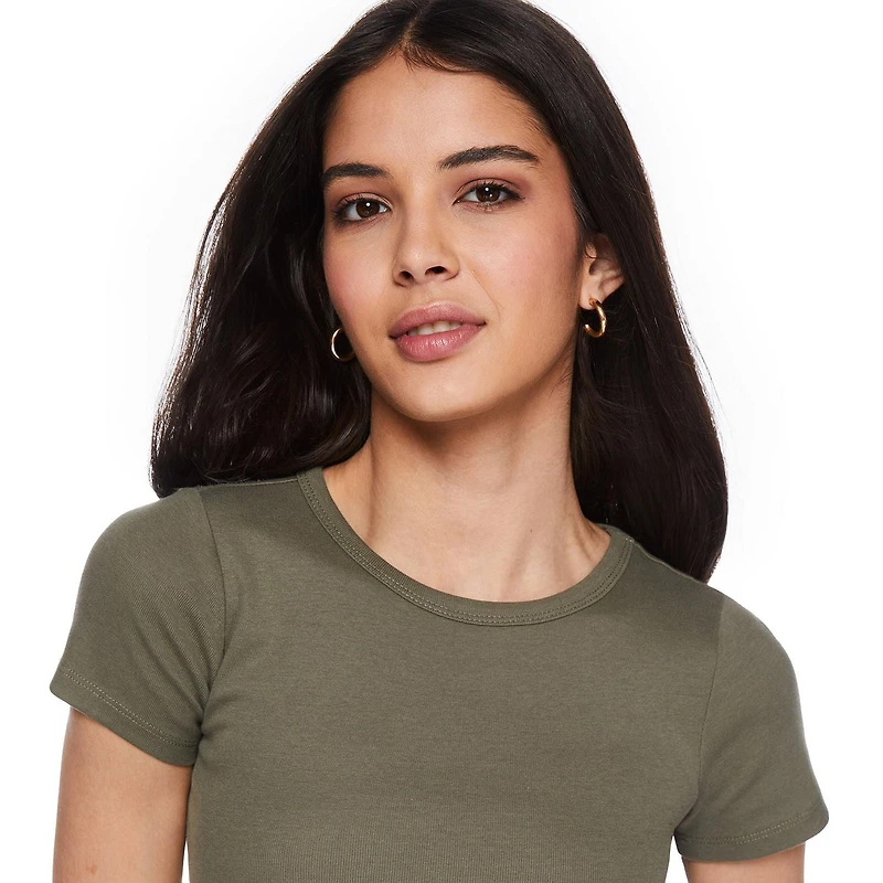 No Boundaries Women's Short Sleeve Baby Tee, Sizes XS-XXL
