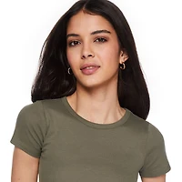 No Boundaries Women's Short Sleeve Baby Tee, Sizes XS-XXL
