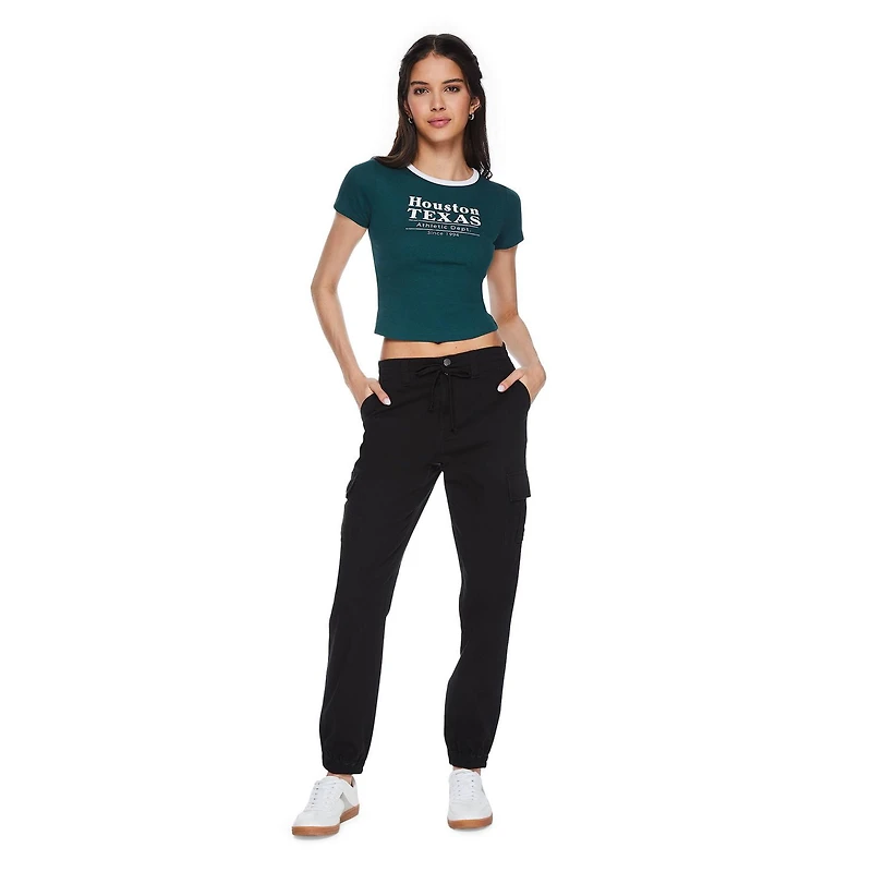 No Boundaries Women's Short Sleeve Baby Tee