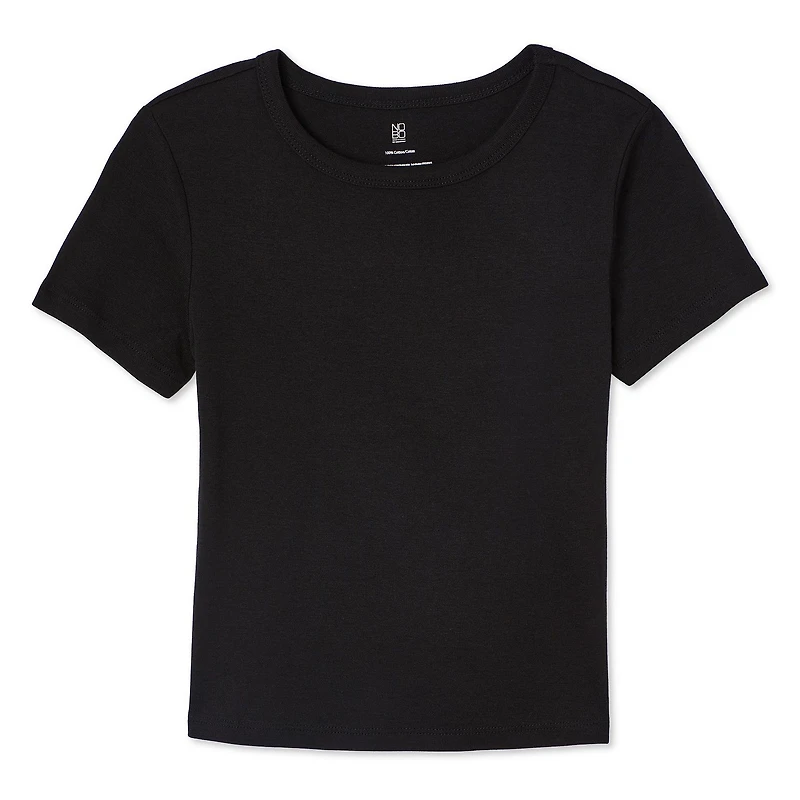 No Boundaries Women's Short Sleeve Baby Tee