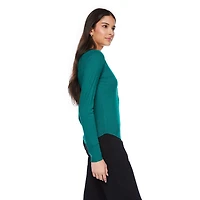 No Boundaries Women's Long Sleeve Henley Top