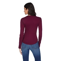 Haut henley à manches longues No Boundaries pour femmes Tailles TP–TTG