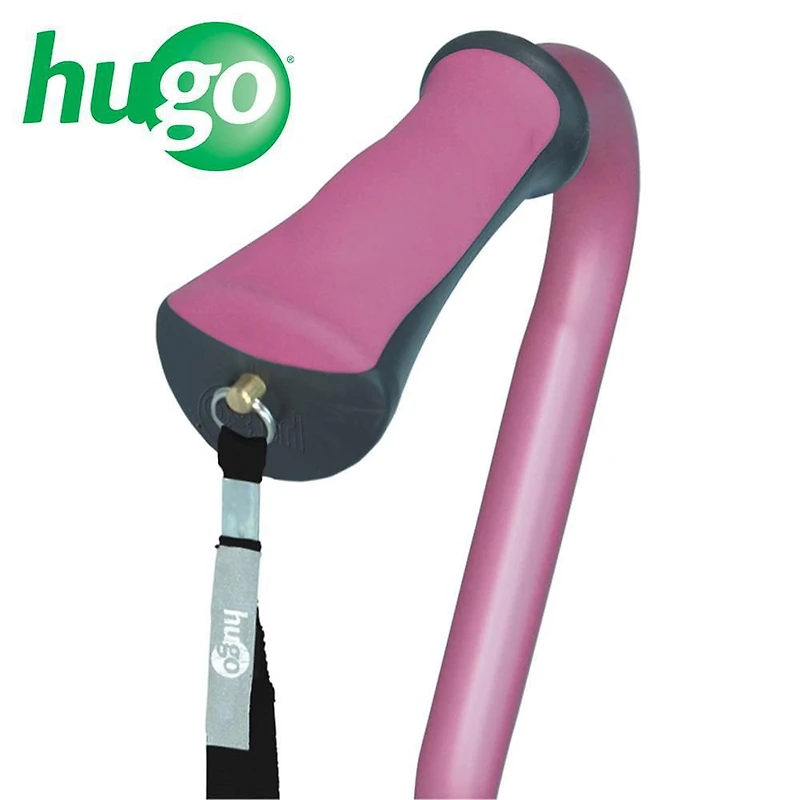Canne Hugo à poignée désaxée, Rose