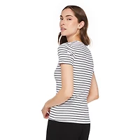 T-shirt côtelé à encolure ras du cou George pour femmes