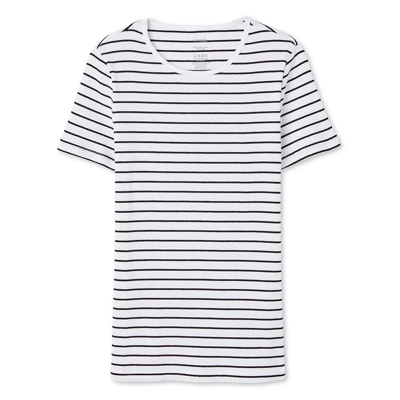 T-shirt côtelé à encolure ras du cou George pour femmes