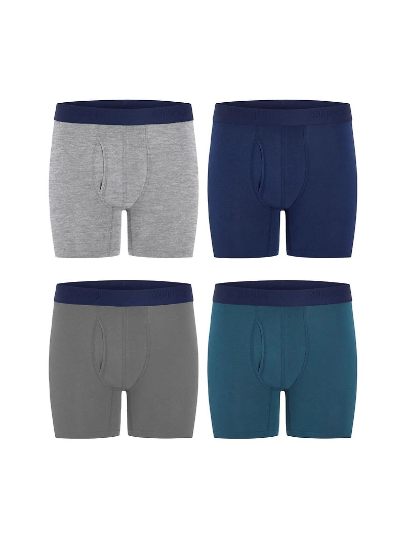 Wrangler Ensemble boxer en coton stretch pour homme Paquet de 4