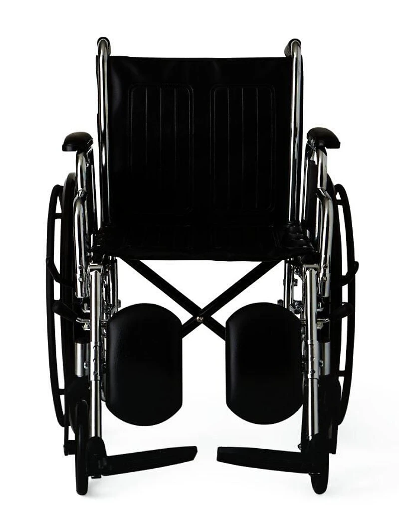 Medline Excel Wheelchair, Removable Desk-Length Arms, Elevating Leg Rests, Black, 18"