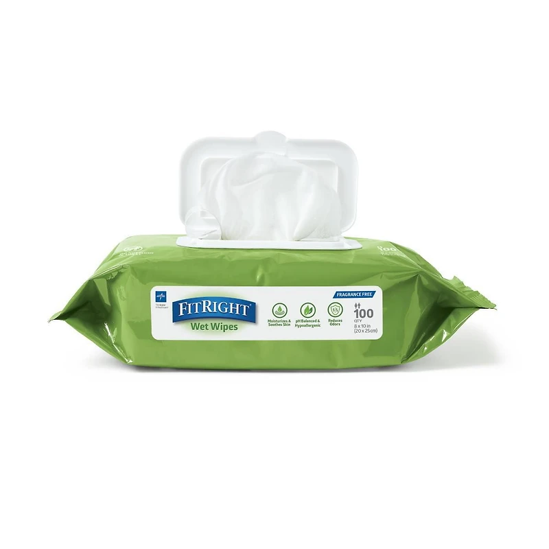 Medline FitRight Aloe Personal Cleansing Wipes